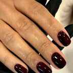 Selah Luxe Official Black Cherry press-on nails, solid color, with application kit