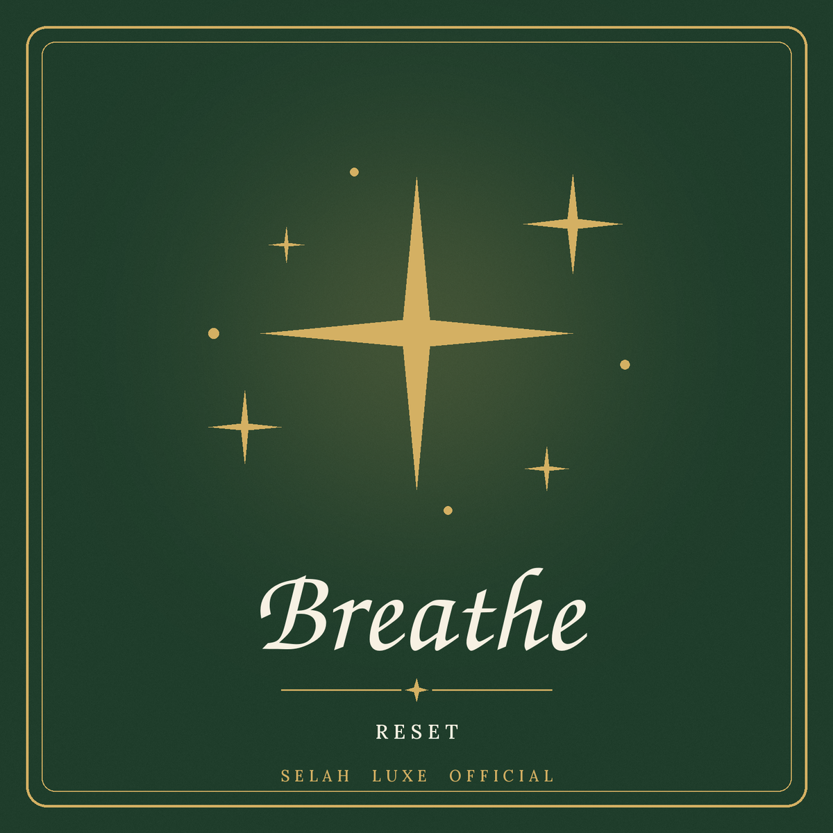 Selah Luxe Official gold sparkle with the word Breathe