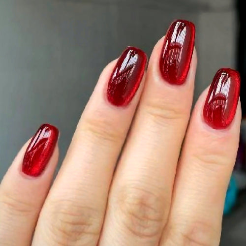 Selah Luxe Official Velvet & Shimmer press-on nails in Ruby Glaze